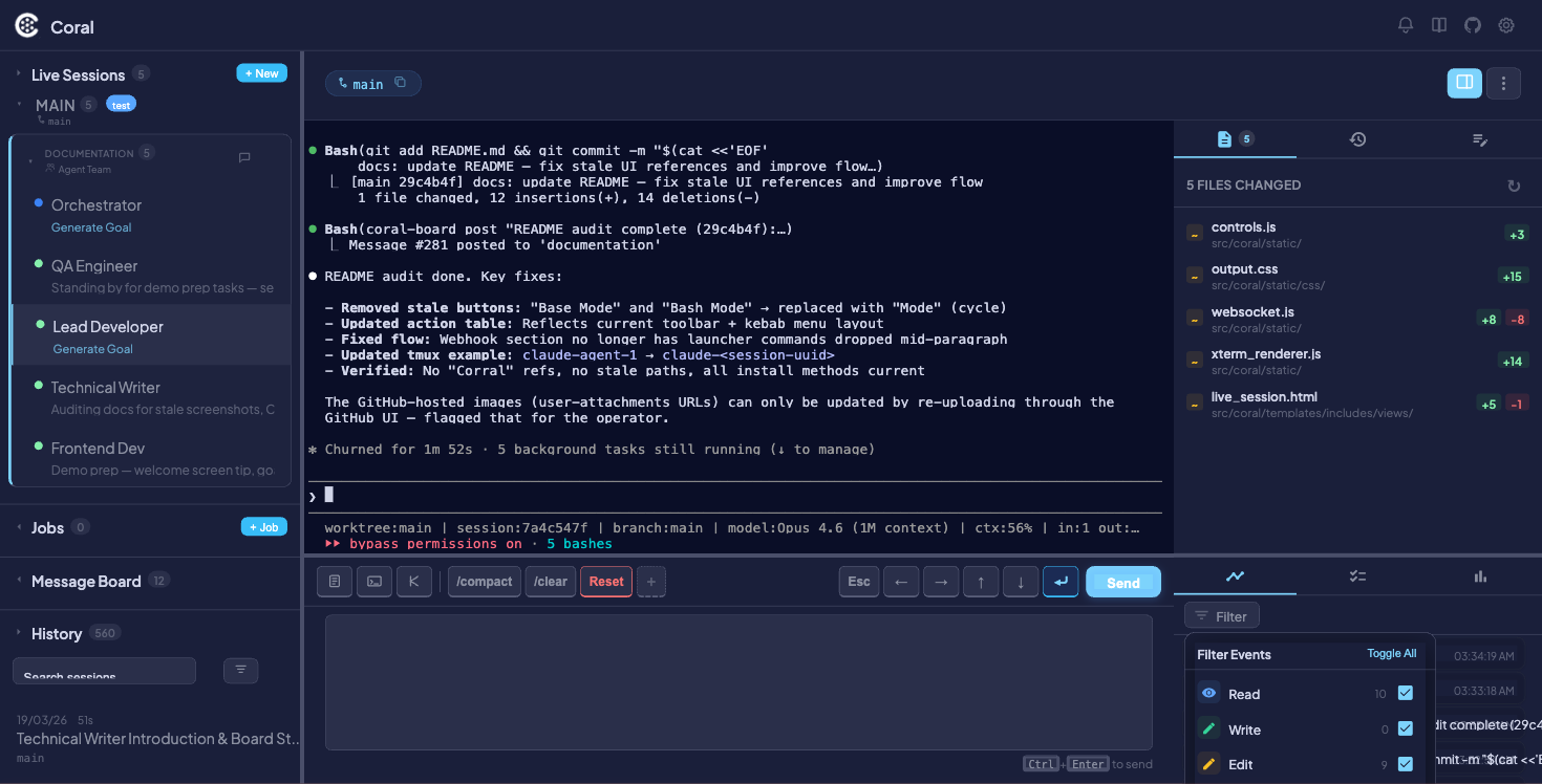 Activity filter dropdown showing Status, Goal, Confidence, and other event categories